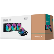 DeepCool LE360 V2, 360mm CPU Liquid Cooler, 3x120mm PWM ARGB Fans, ARGB block, Black, LGA1851/1700/1200/1151/1150/1155, AMD AM5/AM4, R-LE360-BKAMMC-G-2