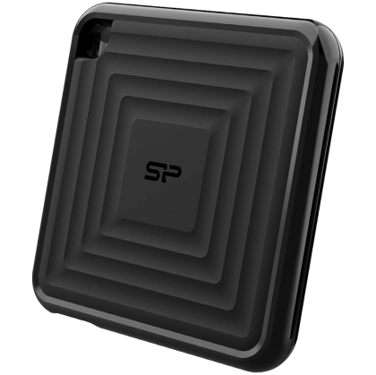 Silicon Power PC60 2TB Portable SSD SATAIII USB 3.2 Gen2 (Type-C) Portable SSD, R/W: up to 540MB/s; 500MB/s, Black