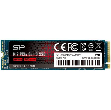 Silicon Power Ace - A80 2TB SSD PCIe Gen 3x4 PCIe Gen3 x 4 & NVMe 1.3, SLC cache + DRAM cache - Max 3400/3000 MB/s