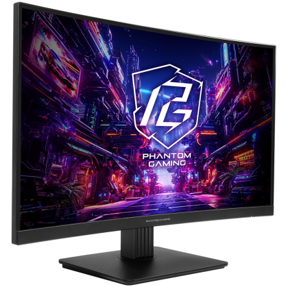 Asrock Curved Gaming Monitor, 27" QHD(2560x1440) VA, Anti-Glare, 180 Hz, 132% sRGB, 5000:1, 16:9, 300 cd/m², 178º/178º, 1ms (MPRT), AMD FreeSync, Flicker-free, Tilt, VESA, 2x 2W Speakers, 2x HDMI 2.0, 1x DP 1.4, 1x Audio Jack (3.5mm), 3Y