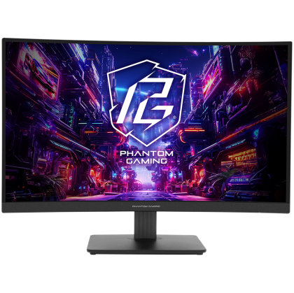 Asrock Curved Gaming Monitor, 27" QHD(2560x1440) VA, Anti-Glare, 180 Hz, 132% sRGB, 5000:1, 16:9, 300 cd/m², 178º/178º, 1ms (MPRT), AMD FreeSync, Flicker-free, Tilt, VESA, 2x 2W Speakers, 2x HDMI 2.0, 1x DP 1.4, 1x Audio Jack (3.5mm), 3Y