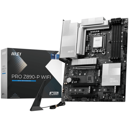 MSI PRO Z890-P WIFI, LGA 1851, Dual Channel DDR5 up to 9200(OC)MHz, 3x PCIe x16 slots, 4x M.2 slot, 4xUSB 2.0, 2xUSB 5Gbps A, 1xUSB 10Gbps A, 1xUSB 10Gbps C, 1x HDMI, 1x Type-C DP,1x DP, 5GbpsLAN, 7.1 Audio, 3y warranty