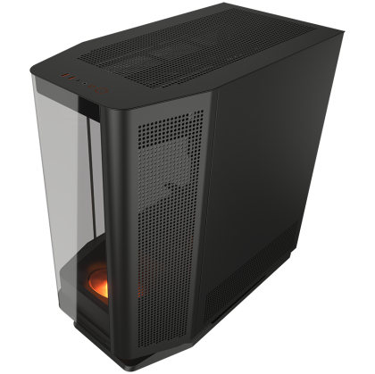 COUGAR | FV270 Black | PC Case | Mid tower / Tempered, Curved Glass Perimeter / Quick Detachable Air Filters / Up to 9 Fans (1x120mm RGB Preinstalled) / Black