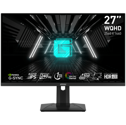 MSI G321Q Gaming Monitor, 27" 240Hz, WQHD (2560x1440) 16:9, Rapid IPS Anti-glare, 1ms, 400nits, 1000:1, 178°/178°, G-Sync, Adjustable Stand, 1x DP, 2x HDMI, 1xUSB Type-C, 3Y Warranty