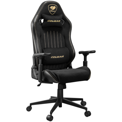 COUGAR Gaming chair Explore Royal F, Breathable Velvet Fabric + Breathable PVC Leather, Adjustable Design, Enhanced Ergonomics, 3D Hyperrotation Armrests, Recliner system 90°~155°