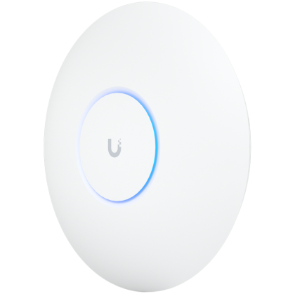 UBIQUITI U6 Pro; WiFi 6; 6 spatial streams; 140 m² (1,500 ft²) coverage; 350+ connected devices; Powered using PoE; GbE uplink.