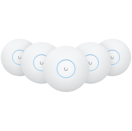 UniFi U7-Pro (5-pack) Wi-Fi 7 Access Point, 688 Mb/s at 2.4 GHz, 2880 Mb/s at 5 GHz, 5760 Mb/s at 6GHz