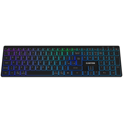 CANYON keyboard HKB-W11 UK/US RGB Dual Mode Wireless Black