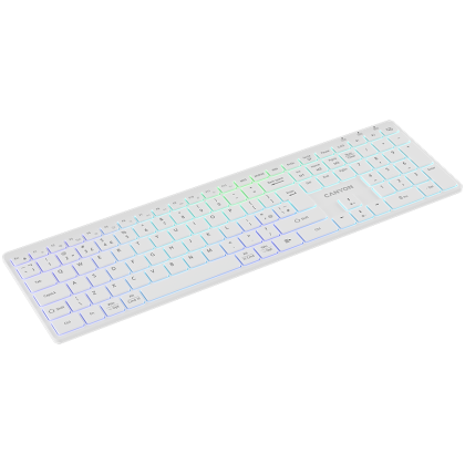 CANYON keyboard HKB-W11 UK/US RGB Dual Mode Wireless White