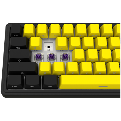 LORGAR KBP70MW, Wireless 65% Mechanical Gaming Keyboard Pro, Black/yellow, EN layout