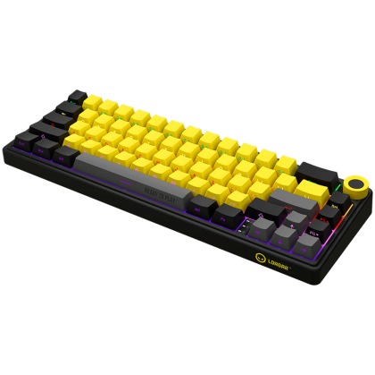 LORGAR KBP70MW, Wireless 65% Mechanical Gaming Keyboard Pro, Black/yellow, EN layout