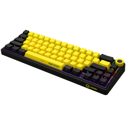 LORGAR KBP70MW, Wireless 65% Mechanical Gaming Keyboard Pro, Black/yellow, EN layout