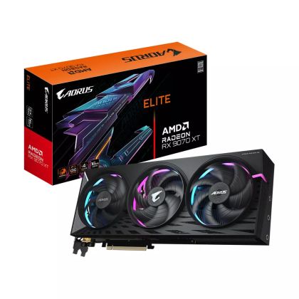 Видео карта AMD Radeon RX 9070 XT, 16GB, Gigabyte Aorus Elite, OC, PCI-E 5.0, GDDR6, 256-bit, DisplayPort, HDMI