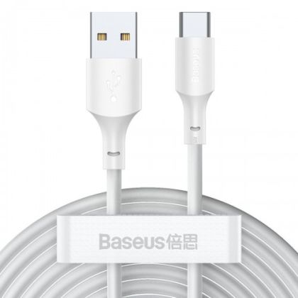 Кабел Baseus Simple Wisdom Data Cable Kit (2бр.) USB to Type-C 5A 1.5m White