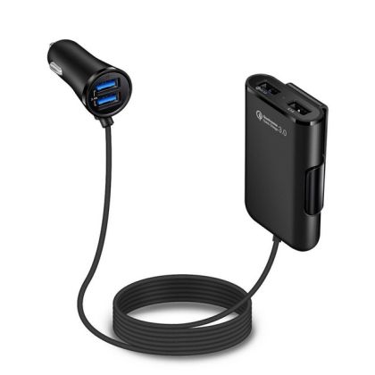 Зарядно за автомобил 4 in 1 USB Front/ Back, Quick Charge 3.0 