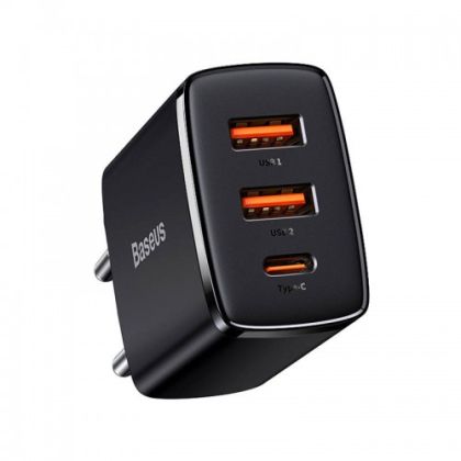 Зарядно Baseus Compact Quick Charger 2U+C 30W