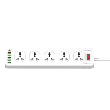 Разклонител LDNIO SC10610 10x AC outlets, 5x USB, 1x USB-C, 2500W