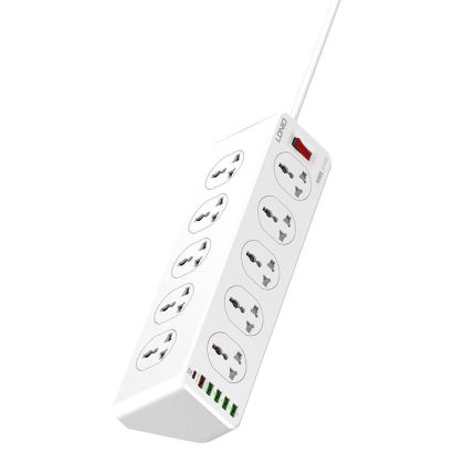 Разклонител LDNIO SC10610 10x AC outlets, 5x USB, 1x USB-C, 2500W