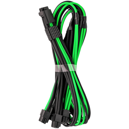 CableMod E-Series Pro ModMesh Sleeved 12VHPWR PCI-e Cable for Super Flower Leadex Platinum / Platinum SE / Titanium / V Gold Pro / V Platinum Pro, EVGA G7 / G6 / G5 / G3 / G2 / P2 / T2 (Black + Light Green, Nvidia 4000 series, 16-pin to Quad 8-pin, 60cm)