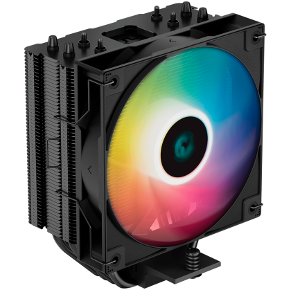 DeepCool AG400 BK ARGB, CPU Air Cooler, 1x120mm ARGB PWM Fan, TDP 220W, 4 Heatpipes, Black, LGA1700/1200/115x, AMD AM5/AM4, 125x92x150 mm(LxWxH), 2Y, R-AG400-BKANMC-G-2