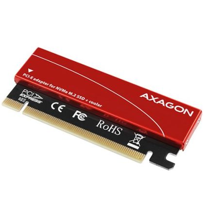 AXAGON PCEM2-S PCI-E 3.0 16x - M.2 SSD NVMe, up to 80mm SSD, low profile, cooler