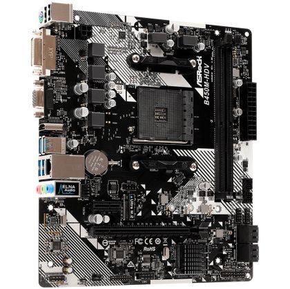 ASROCK Main Board Desktop B450M-HDV R4.0 (SAM4,2xDDR4,1xPCI 3.0x16,1xPCI Ex1,SATA III,1xM.2,1xUlraM.2,USB3.0,GLAN, VGA,DVI,HDMI,) mATX Retail