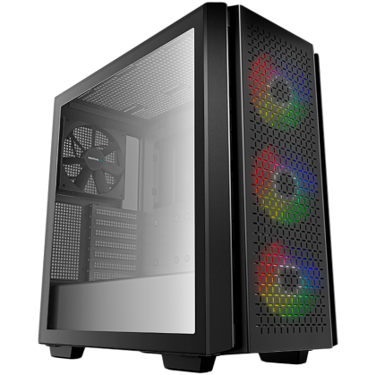 DeepCool CG560, Mid Tower, Mini-ITX/Micro-ATX/ATX/E-ATX, 2xUSB3.0, 1xAudio, 3x120mm Pre-Installed ARGB Fans + 1x140mm Black Fan, Tempered Glass, Mesh Panel, Black R-CG560-BKAAE4-G-1