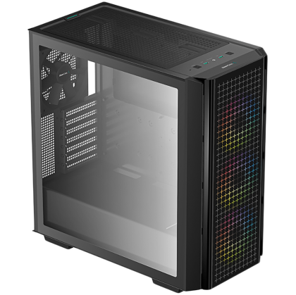 DeepCool CG540, Mid Tower, Mini-ITX/Micro-ATX/ATX/E-ATX, 2xUSB3.0, 1xAudio, 3x120mm Pre-Installed ARGB Fans + 1x140mm Black Fan, Tempered Glass, Mesh Panel, Black, R-CG540-BKAGE4-G-1