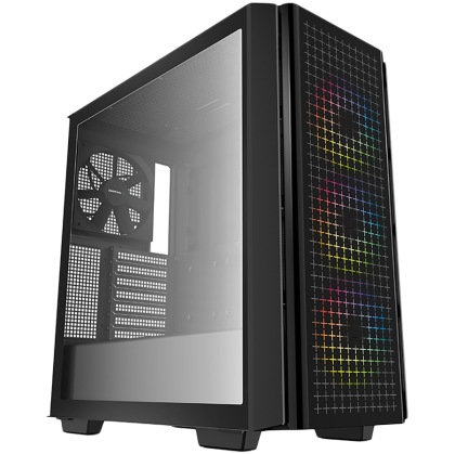 DeepCool CG540, Mid Tower, Mini-ITX/Micro-ATX/ATX/E-ATX, 2xUSB3.0, 1xAudio, 3x120mm Pre-Installed ARGB Fans + 1x140mm Black Fan, Tempered Glass, Mesh Panel, Black, R-CG540-BKAGE4-G-1