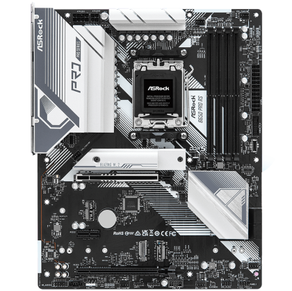 ASROCK MB Desktop B650 PRO RS, AM5, 4x DDR5, 1x PCIe 4.0 x16, 1x PCIe 3.0 x16, 1x Blazing M.2(PCIe Gen5x4), 1x Hyper M.2(PCIe Gen4x4), 1x M.2, 4x SATA3 6.0 Gb/s, 7.1 CH HD Audio, 1x HDMI, 1x DisplayPort, 2.5G LAN, 7x USB 3.2, 9x USB 2.0