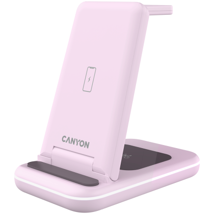 CANYON wireless charger WS-304 15W 3in1 Iced Pink