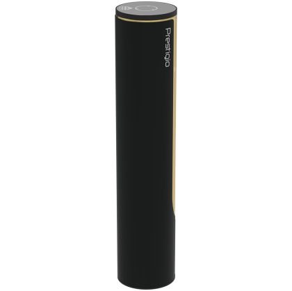 Prestigio Maggiore, smart wine opener, 100% automatic, opens up to 70 bottles without recharging, foil cutter included, premium design, 480mAh battery, Dimensions D 48*H228mm, black + gold color.