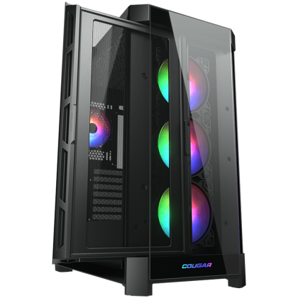 COUGAR DUOFACE PRO RGB Black, Mid Tower, 3x 120 ARGB Fans, RGB Button, Tempered Glass, Mini ITX / Micro ATX / ATX / CEB / E-ATX, USB 3.0 x 2, USB 2.0 x 1, Type C Gen 2, 4 Pole Headset Audio Jack