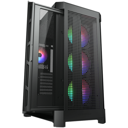 COUGAR DUOFACE PRO RGB Black, Mid Tower, 3x 120 ARGB Fans, RGB Button, Tempered Glass, Mini ITX / Micro ATX / ATX / CEB / E-ATX, USB 3.0 x 2, USB 2.0 x 1, Type C Gen 2, 4 Pole Headset Audio Jack