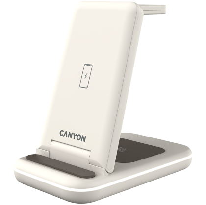 CANYON wireless charger WS-304 15W 3in1 Cosmic Latte