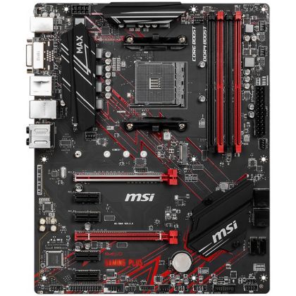 MSI B450 GAMING PLUS MAX,ATX,Socket AM4,AMD B450 Chipset,4 DIMMs,Dual Channel DDR4 up to 4133(OC)MHz,1x PCIe 3.0 x16 slot,1x M.2 slot,2x USB 3.2 Gen2,2x USB 3.2 Gen1,2x USB 2.0,1x HDMI,1x DVI-D,1G LAN,7.1 Audio,3y warranty