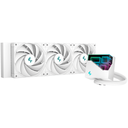 DeepCool LT720 WH, 360mm CPU Liquid Cooler, 3x120mm FK120 PWM Fans, ARGB Multidimensional Infinity Mirror Top Cap, White, LGA 2066/2011-v3/2011/1700/1200/115x, AMD sTRX4/sTR4/AM5/AM4, 5Y, R-LT720-WHAMNF-G-1