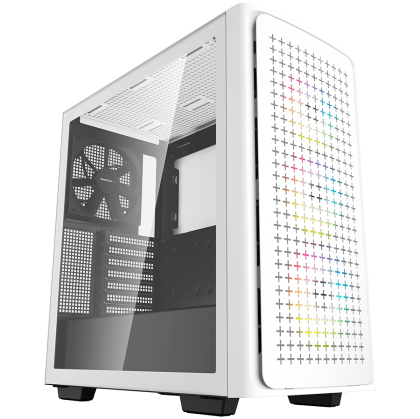 DeepCool CK560 White Mid Tower Case, Mini-ITX / Micro-ATX / ATX / E-ATX, 2xUSB3.0, 1xAudio, 1xType-C, ABS+SPCC+Tempered Glass, Mesh Pane R-CK560-BKAAE4-G-1