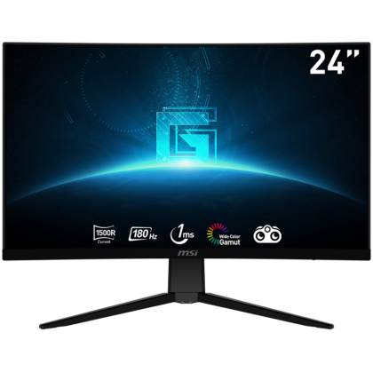 MSI G2422C Curved Gaming Monitor, 24" 180Hz, FHD (1920x1080) 16:9, VA Anti-glare, 1500R curve, 1ms, 250nits, 3000:1, 178°/178°, Adaptive Sync, Adjustable Stand, 1x DP, 2x HDMI, 1xEarphone out, 3Y Warranty