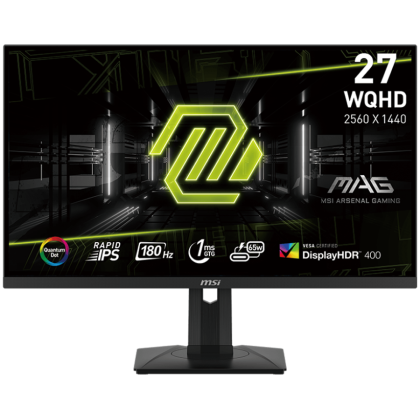 MSI MAG 274QRF QD E2 Gaming Monitor, 27" 170Hz, WQHD(2560x1440) 16:9, Rapid IPS Anti-glare, 1ms, 400nits, 1000:1, 178°/178°, Adaptive Sync, Adjustable Stand, 1x DP, 2x HDMI, 1xType-C, 3Y Warranty