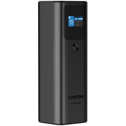 CANYON power bank PB-2010 TFT 27000 mAh 97.2Wh PD140W QC 3.0 Dark Grey