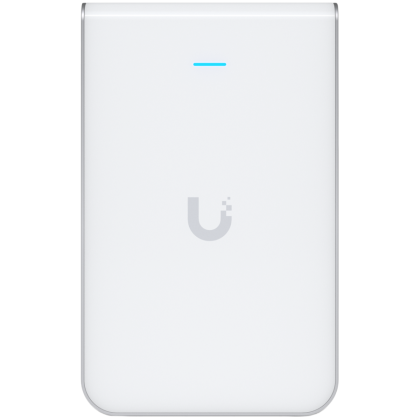 UBIQUITI In-Wall HD; WiFi 5; 6 spatial streams; 90 m² (1,000 ft²) coverage; 200+ connected devices; Powered using PoE/PoE+; (4) GbE ports with (1) PoE output; GbE uplink.