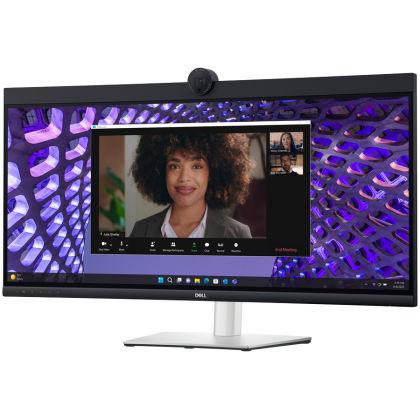 Monitor LED Dell P3424WEB Curved Video Conferencing 34", 3440x1440 WQHD, IPS Antiglare, 21:9, 1000:1, 300 cd/m2, 8ms/5ms, 178/178, DP, HDMI, 2xUSB-C (DP/PD), USB-B, 2xUSB 3.2, RJ-45, 2x5W Speakers, Cam, Mic, Tilt, Swivel, Height Adjust, 3Y