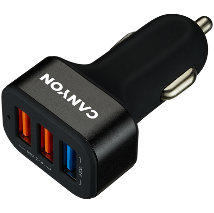 CANYON car charger C-07 QC 3.0 2.4A/3USB-A Black