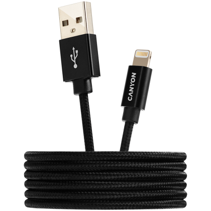 CANYON cable MFI-3 Lightning 12W 1m Black