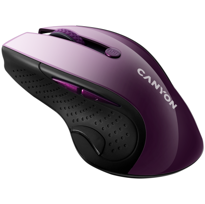 CANYON 2.4Ghz wireless mouse, optical tracking - blue LED, 6 buttons, DPI 1000/1200/1600, Purple pearl glossy