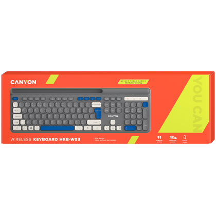 CANYON keyboard HKB-W03 EN AAA Wireless Grey