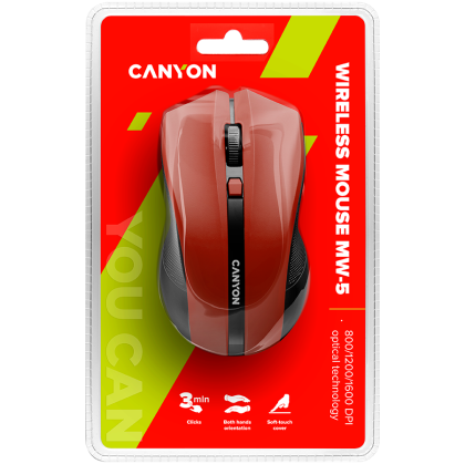 CANYON mouse MW-5 Wireless Red