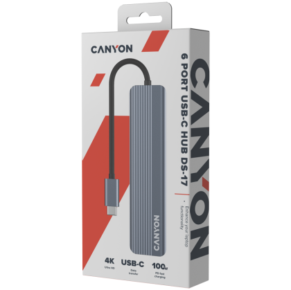 CANYON hub DS-17 6in1 4k USB-C Grey