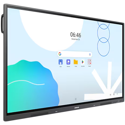 Samsung Interactive E-Board WA65D 65" 3840x2160, 60 Hz, ADS, 8 ms, 400 cd/m2, 1200 : 1, Quad-Core A55, 8GB RAM, 64 GB Storage, IR Touch, 2x12W, Mirroring, Remote Management, Wi-Fi, BT, 3xHDMI, RJ45, RS232C, Android 13, Black